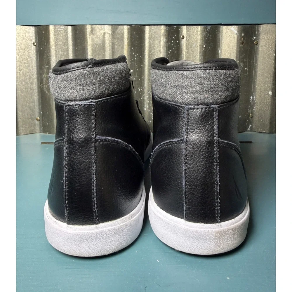 Nautica Breakwater Mens 1 1 Black Genuine Leather Hi-Top Chukka Sneaker Boot